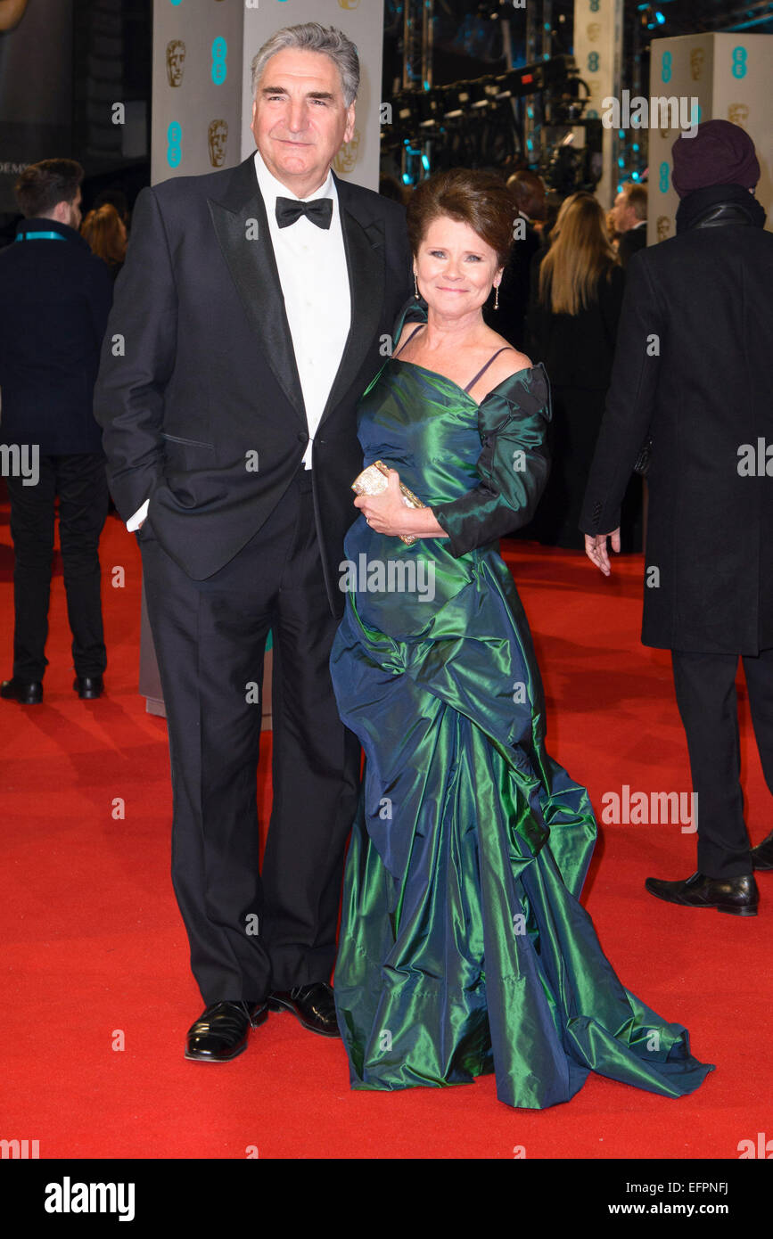 Imelda Staunton, Jim Carter arrives on the red carpet for the EE BRITISH ACADEMY FILM AWARDS on 08/02/2015 at Royal Opera House, London. Picture by Julie Edwards Stock Photo