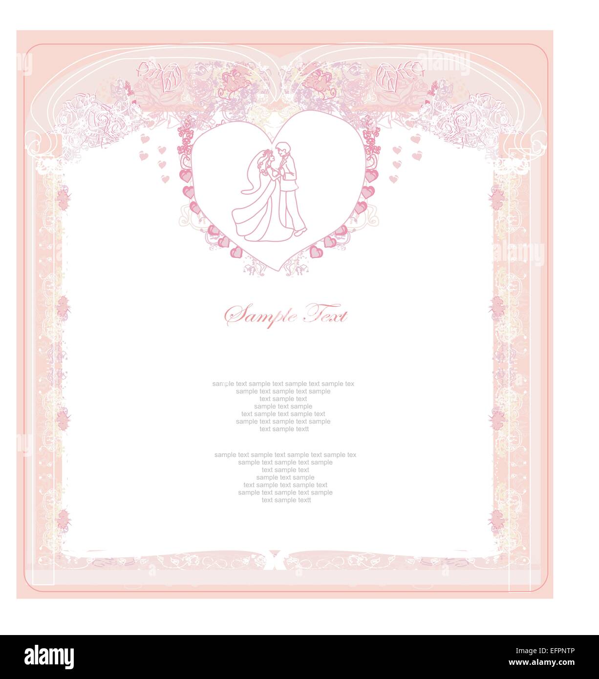 elegant invitation wedding with dancing couple background Stock Vector ...