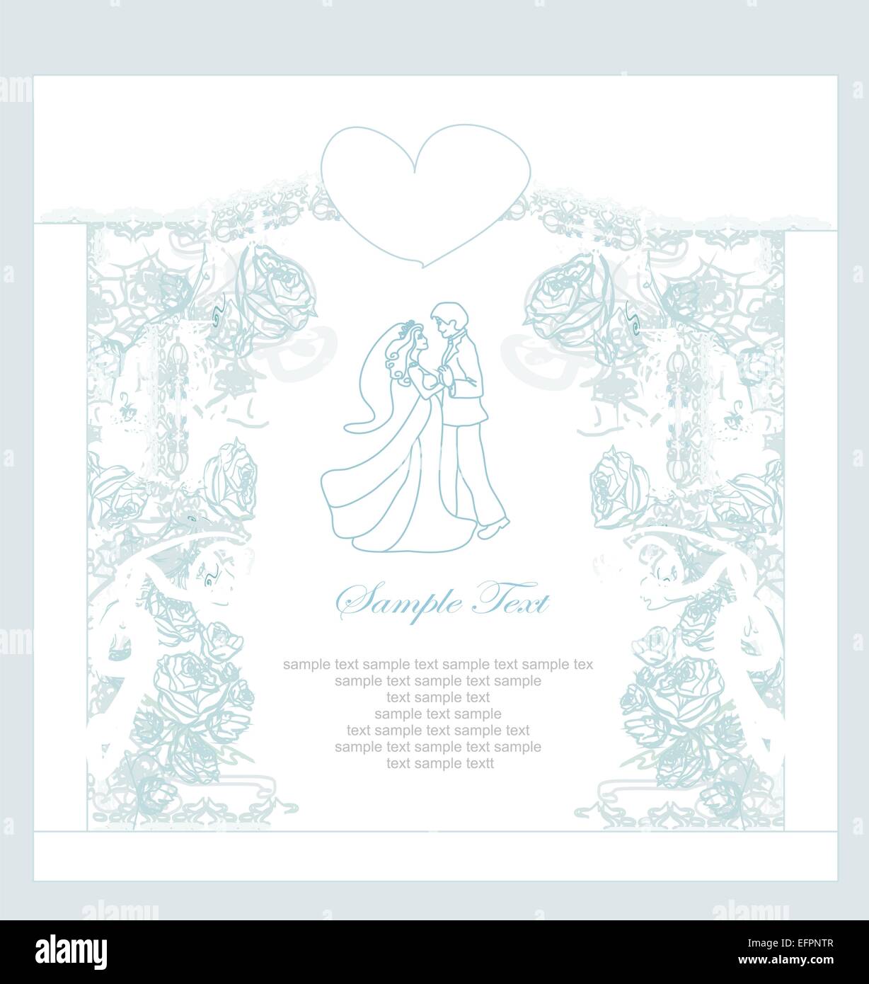 elegant invitation wedding with dancing couple background Stock Vector ...