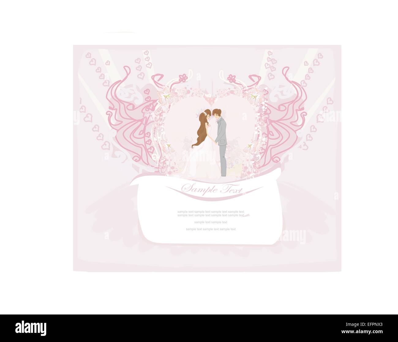 elegant wedding invitation with wedding couple Stock Vector Image & Art ...