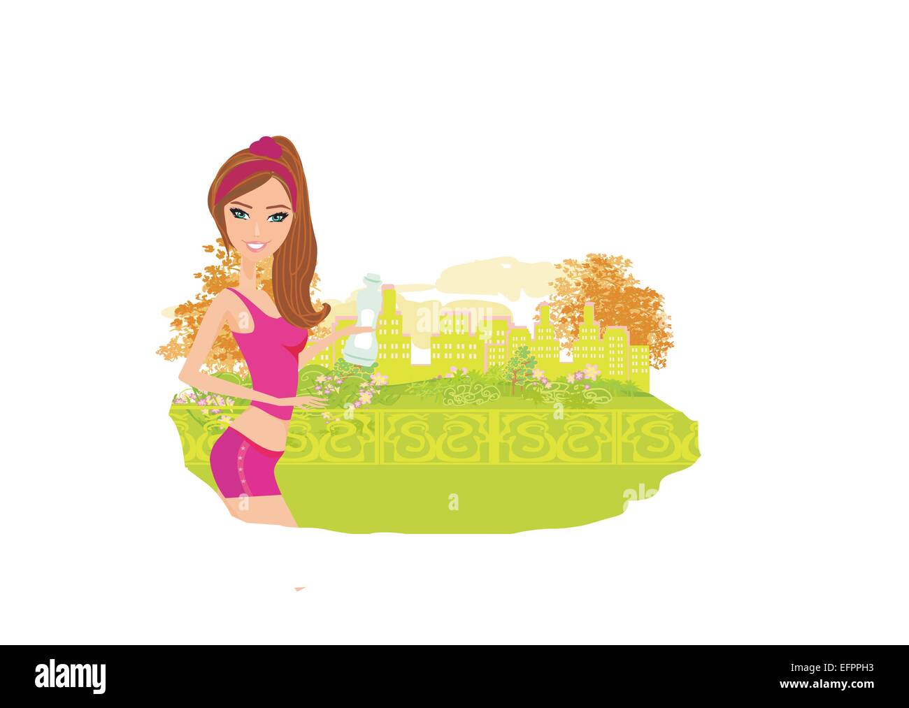 Jogging girl in summer Stock Vector Image & Art - Alamy