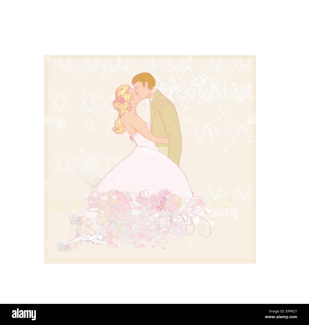 elegant wedding invitation with wedding couple Stock Vector Image & Art ...