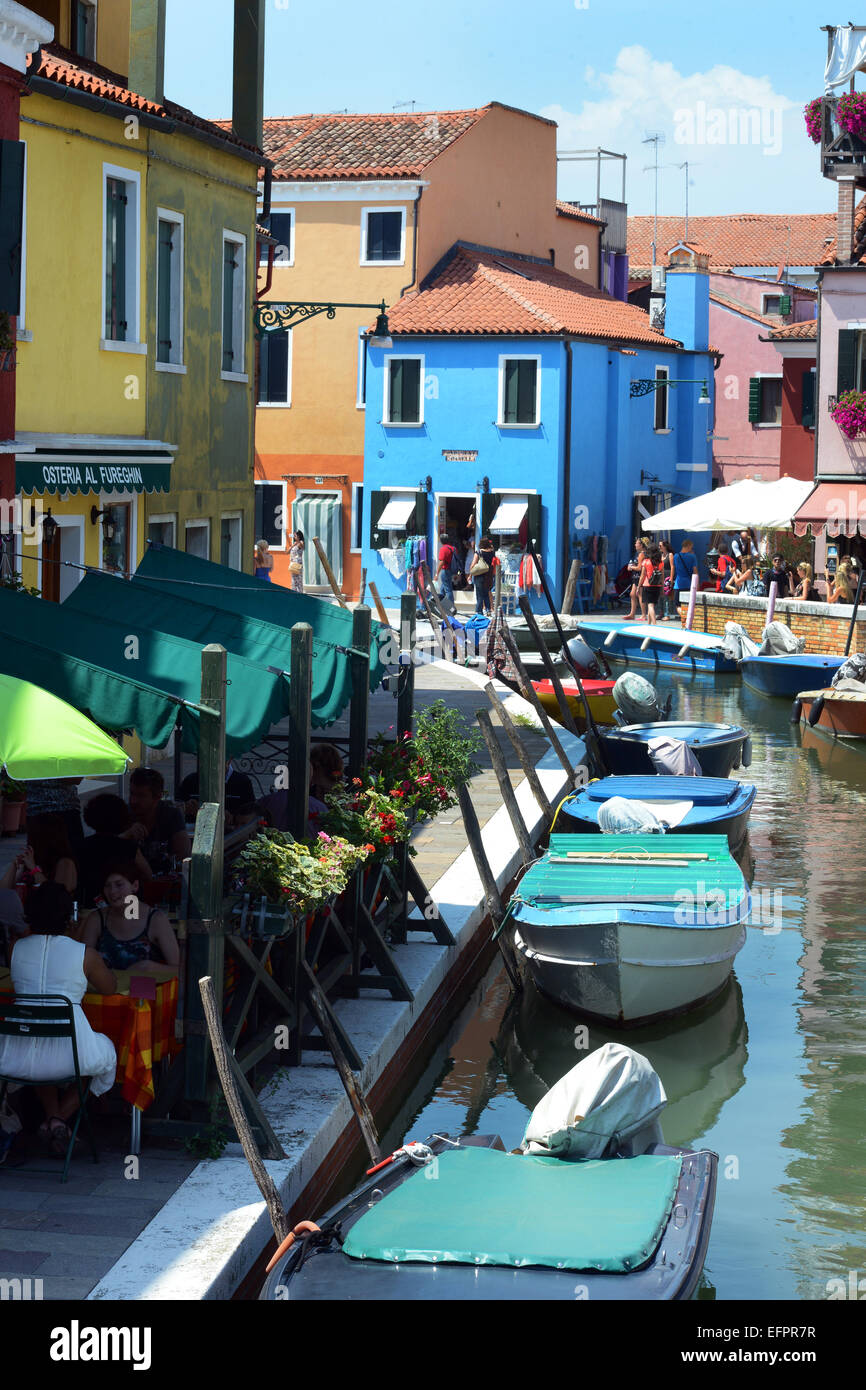 Colourful Burano Island near Venice Italy Stock Photo