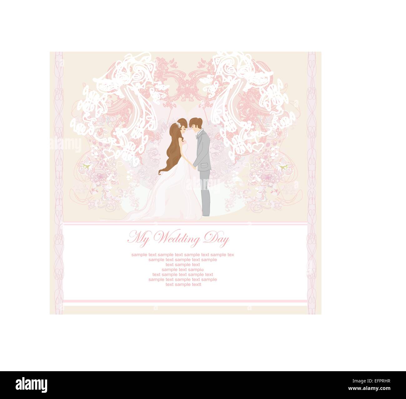 elegant wedding invitation with wedding couple Stock Vector Image & Art ...