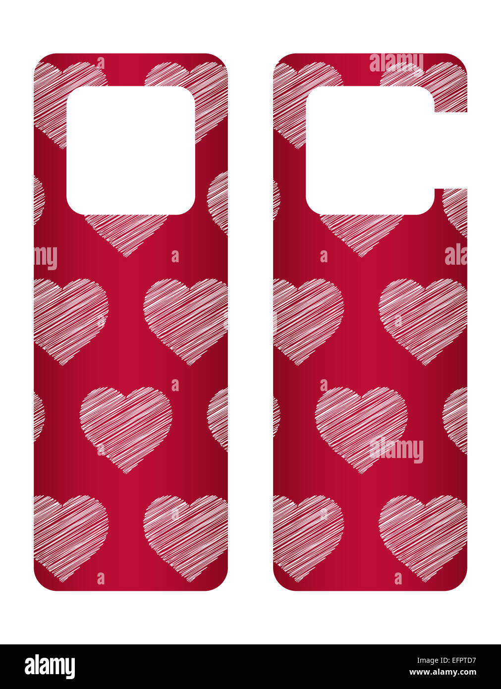 door tags with Valentine's day design Stock Photo
