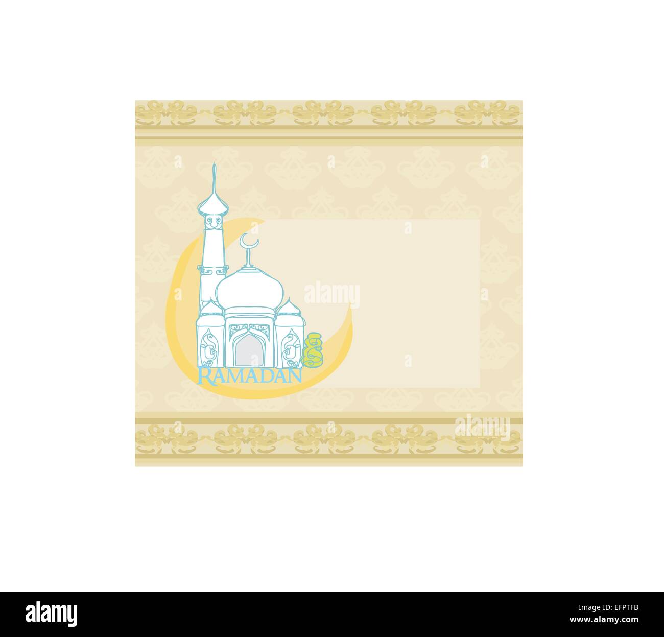artistic pattern background with moon and mosque Stock Vector Image ...