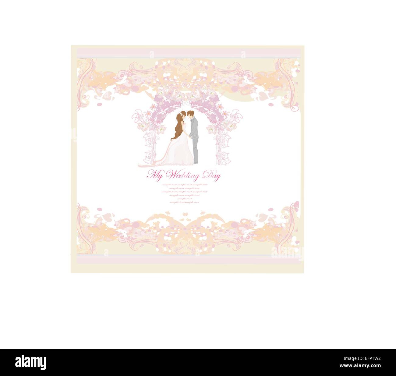 elegant wedding invitation with wedding couple Stock Vector Image & Art ...