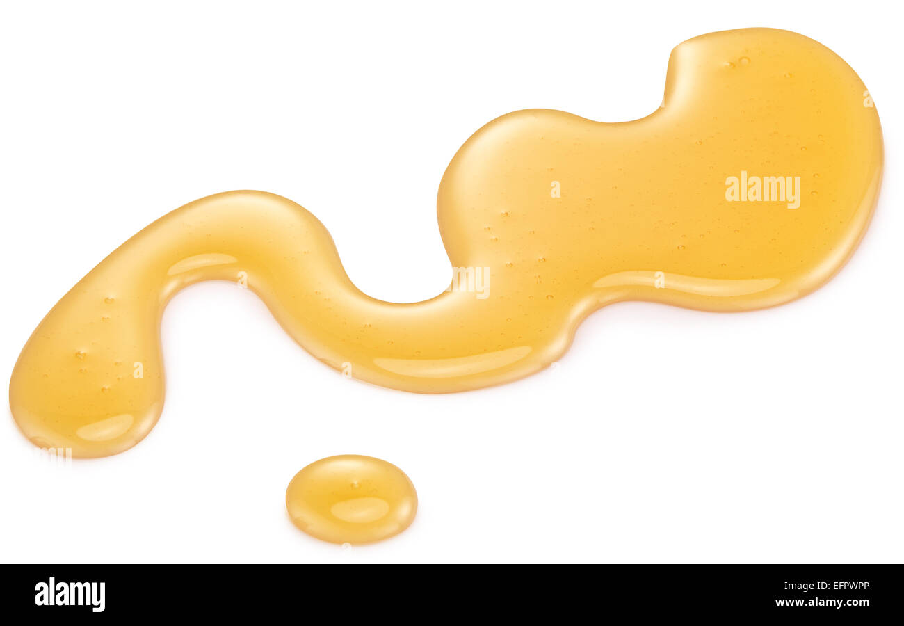 Honey stain isolated on a white background. Clipping paths. Stock Photo