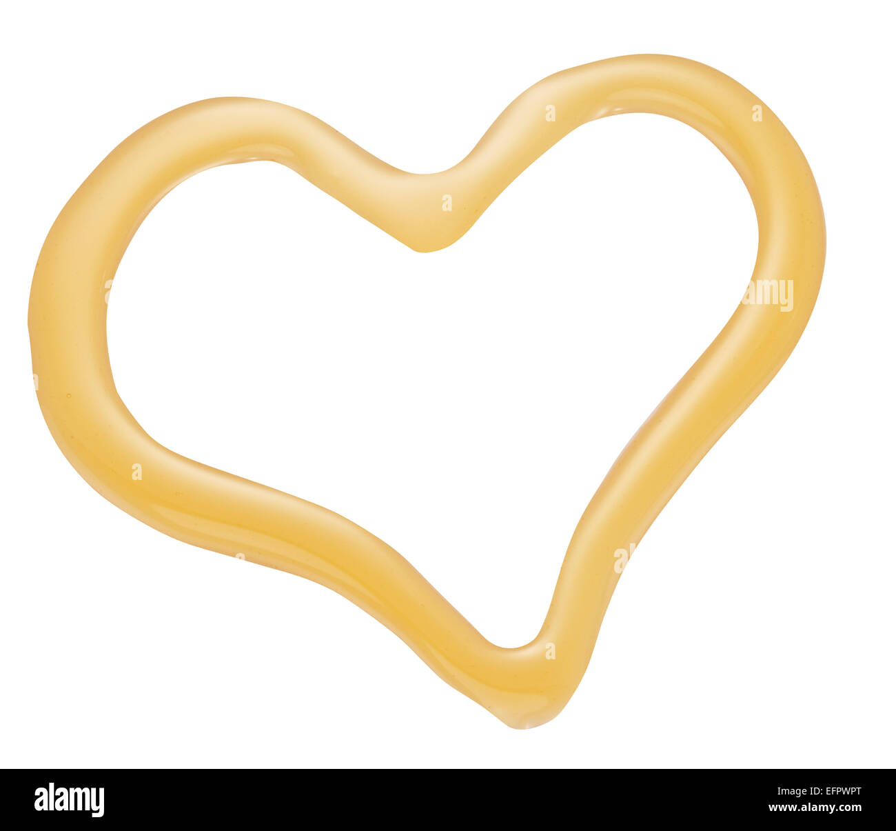 Honey heart shape isolated on a white. Clipping paths. Stock Photo