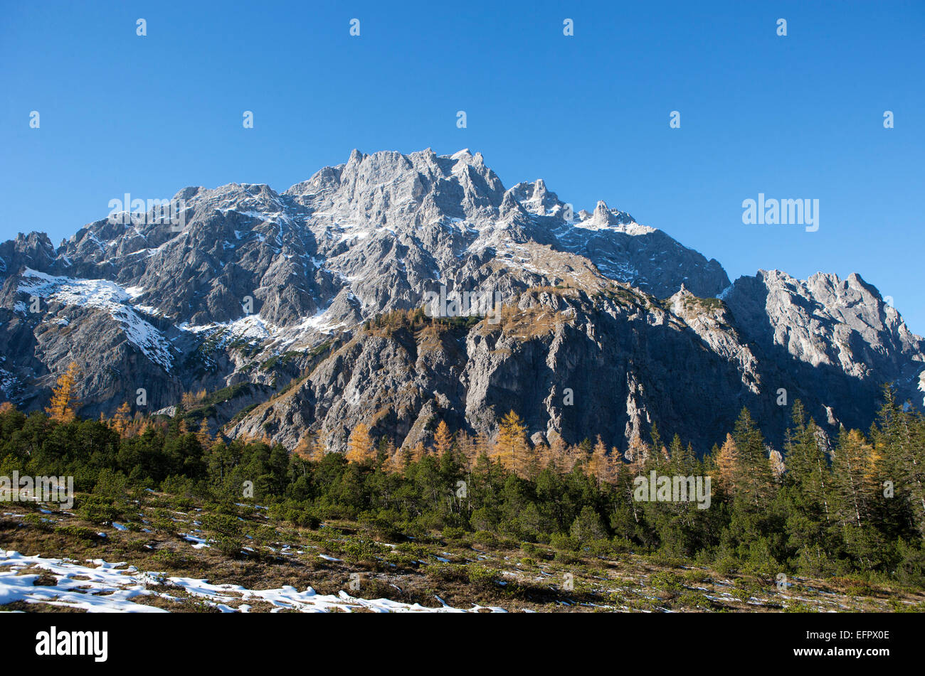 Wimbachtal with Hochkaltergebirge mountains, Hochkalter, Wimbachgries, National Park Berchtesgaden, Berchtesgaden, Bavaria Stock Photo