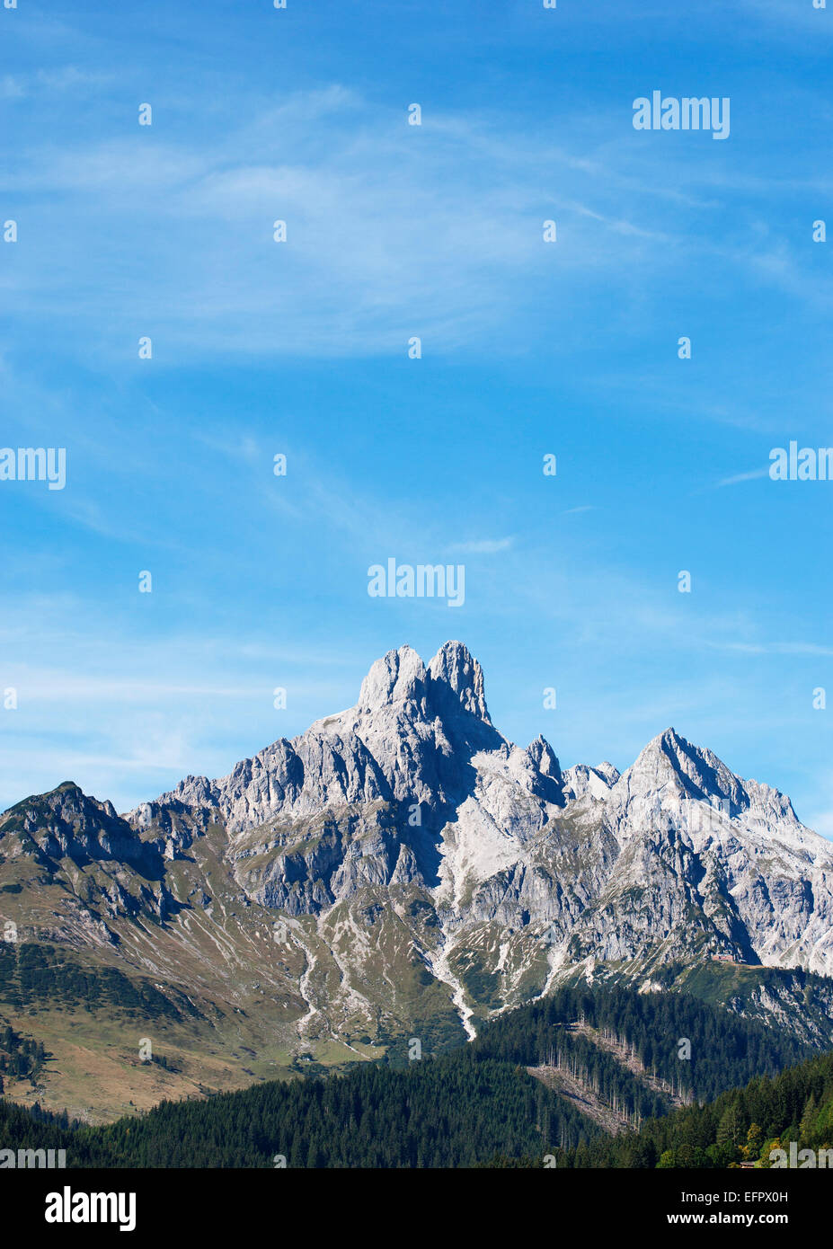 View from Filzmoos to Bischofsmütze, Gosaukamm, Dachstein Massif ...