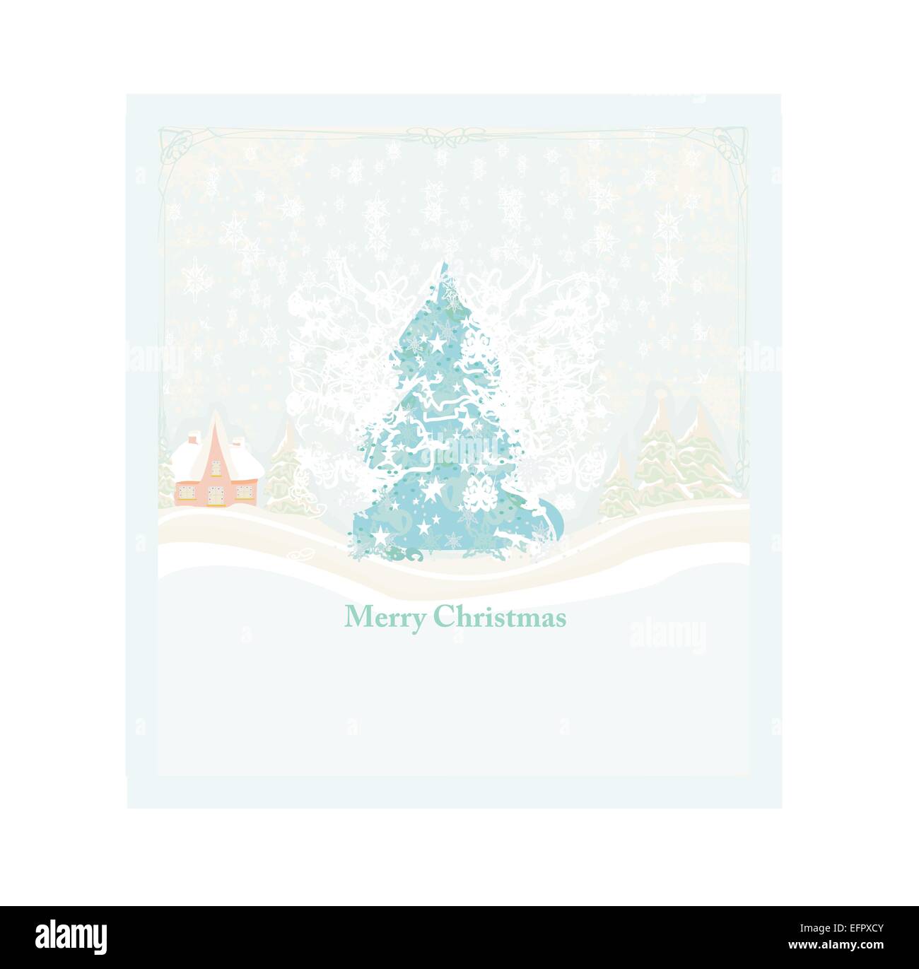 Christmas tree on winter landscape - vector Stock Vector Image & Art ...