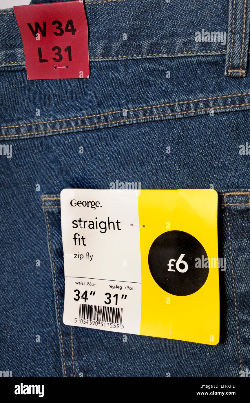 Cheap jeans bought at Asda Stock Photo