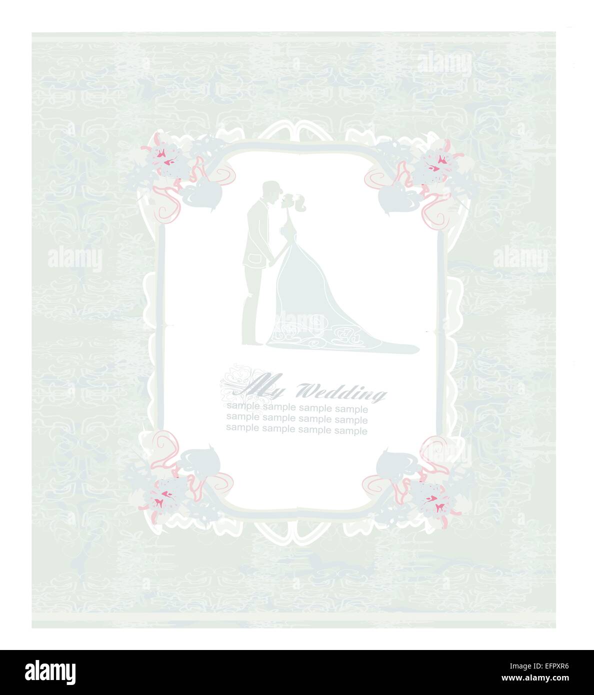elegant wedding invitation with wedding couple Stock Vector Image & Art ...