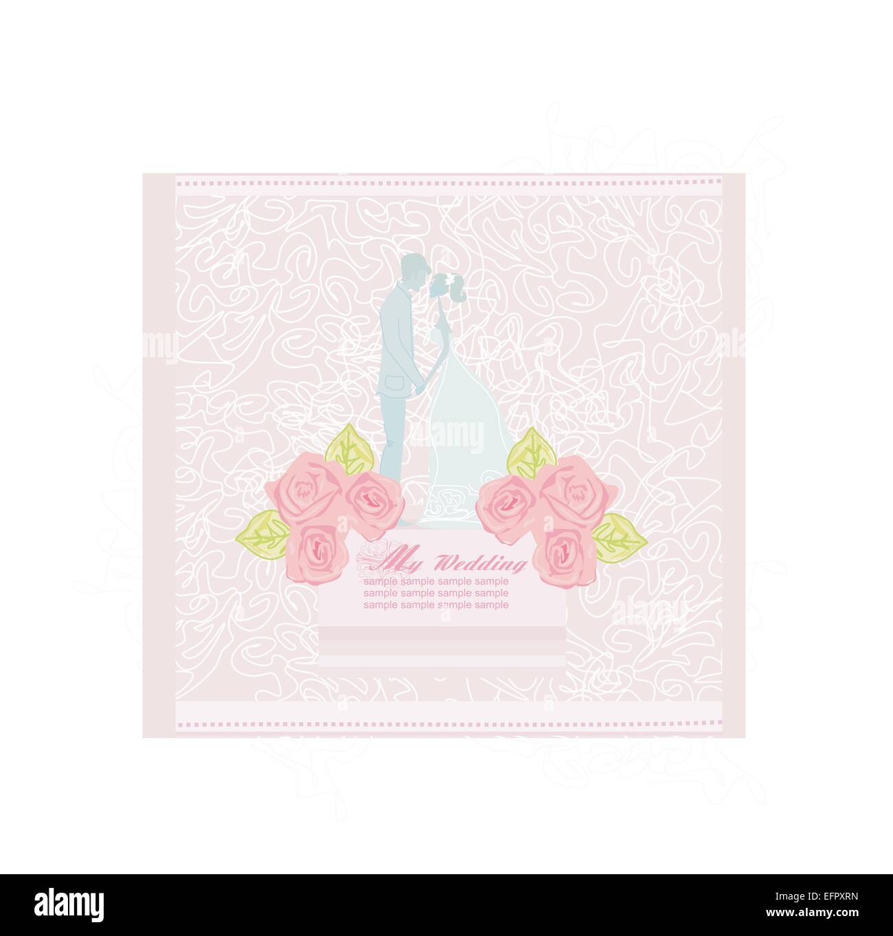 elegant wedding invitation with wedding couple Stock Vector Image & Art ...