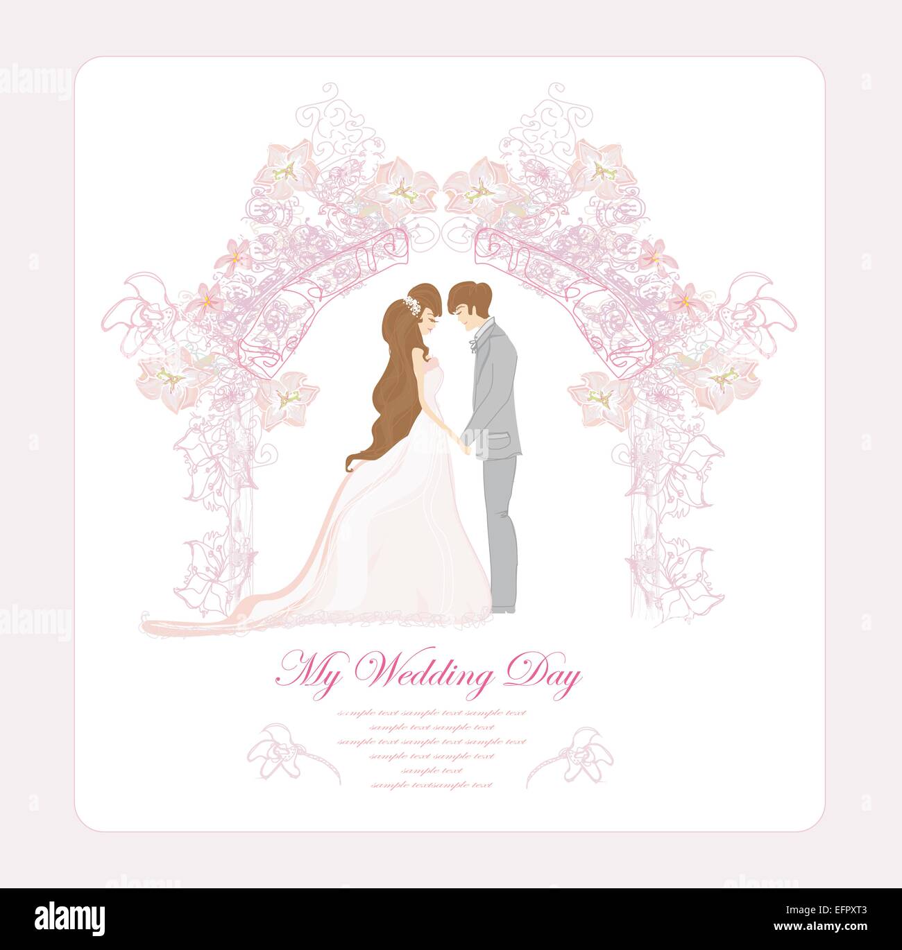 elegant wedding invitation with wedding couple Stock Vector Image & Art ...