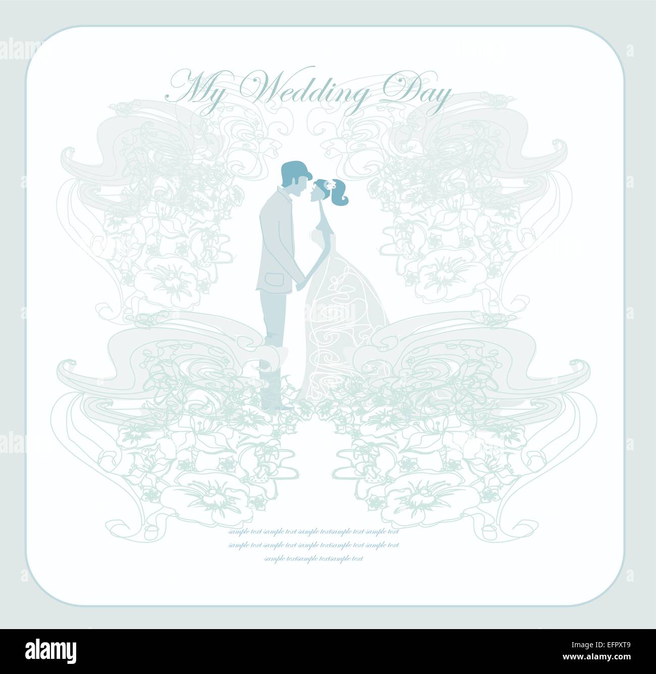 elegant wedding invitation with wedding couple Stock Vector Image & Art ...