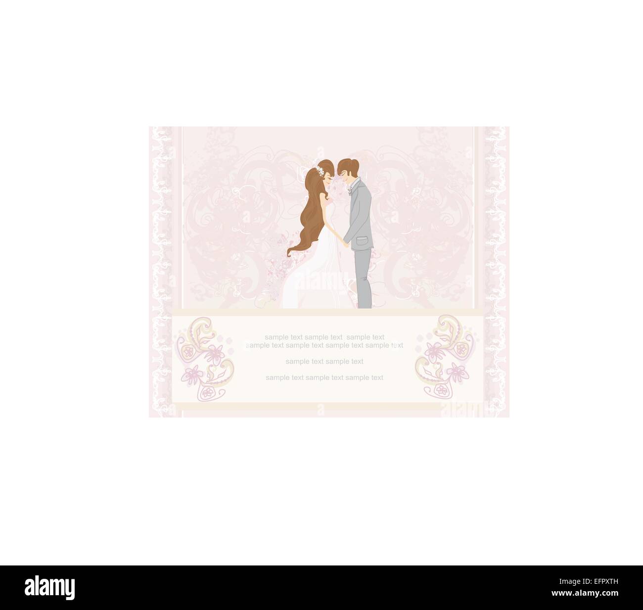 elegant wedding invitation with wedding couple Stock Vector Image & Art ...