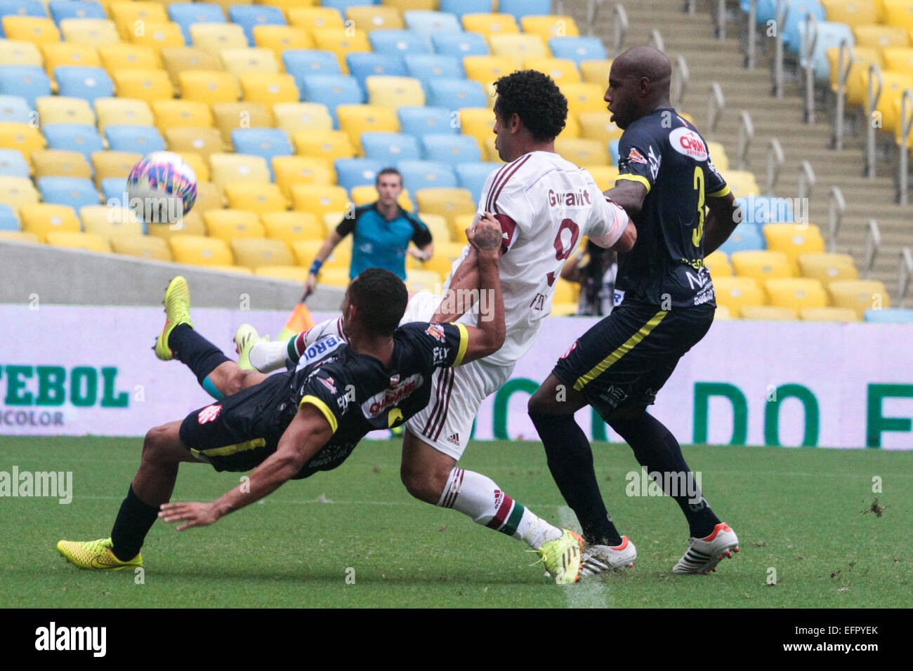 Rio de Janeiro, Brazil. 8th February, 2015. Fred, foward of Fluminense, during the match with Bangu FC on Sunday in Maracanã Stadium Credit:  Néstor J. Beremblum/Alamy Live News Stock Photo