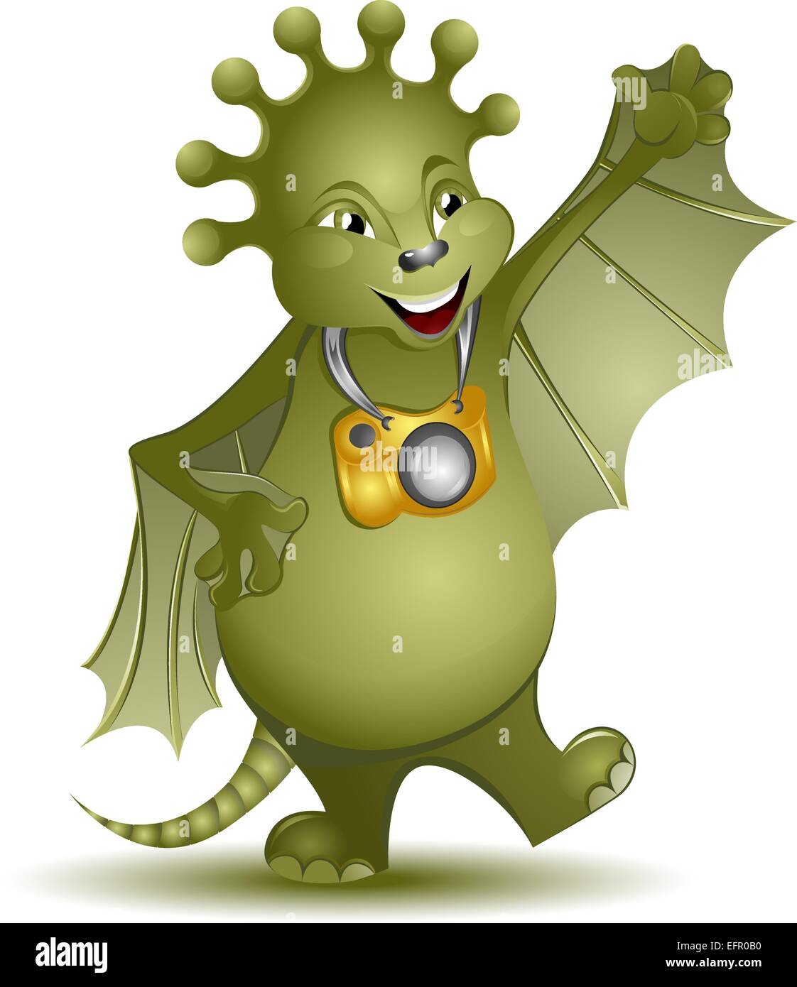 Cute alien photographer creature, vector illustration Stock Vector ...