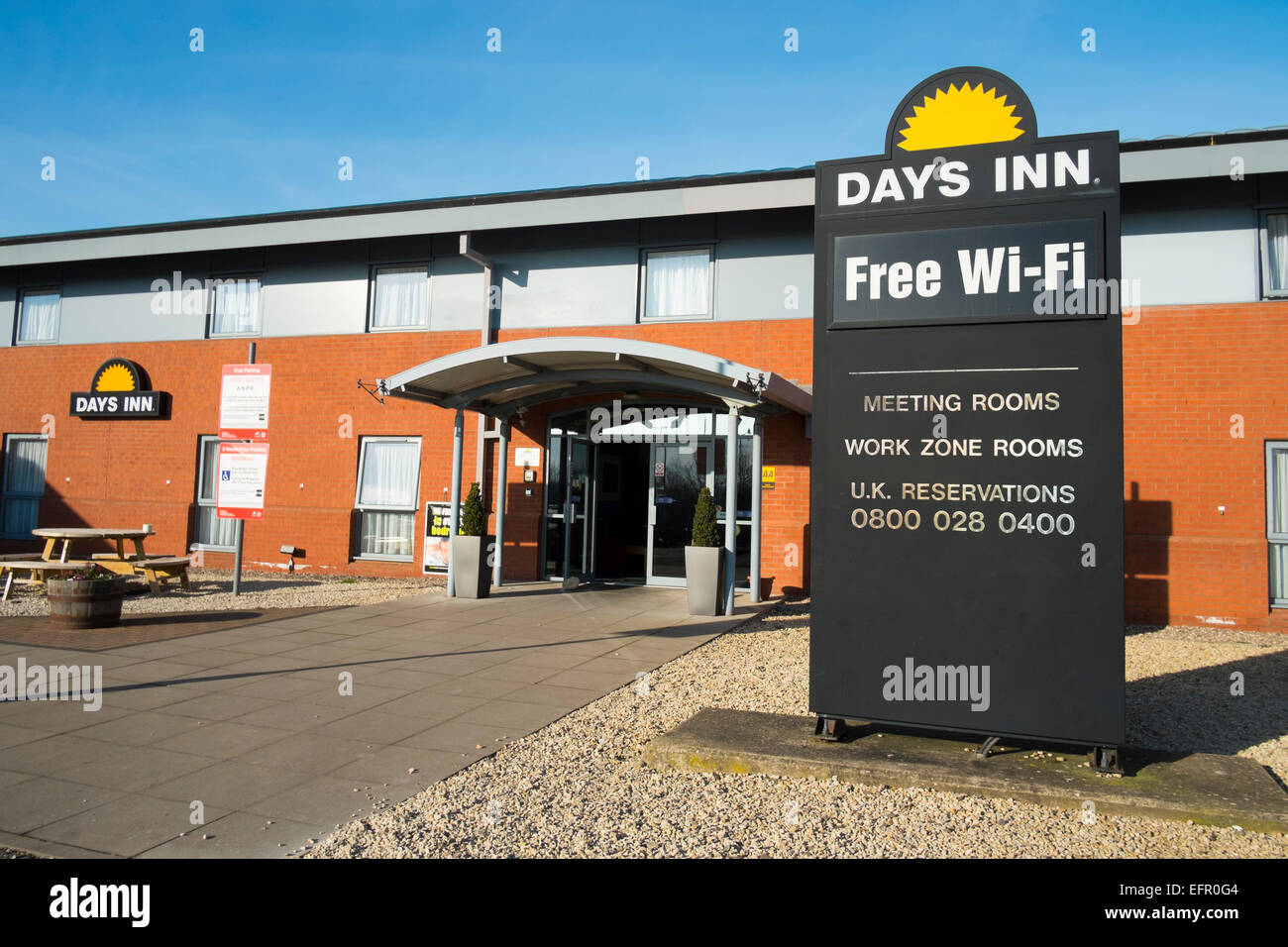 Days Inn hotel at the Telford Motorway Service Station, M54, near Telford, Shropshire, England. Stock Photo