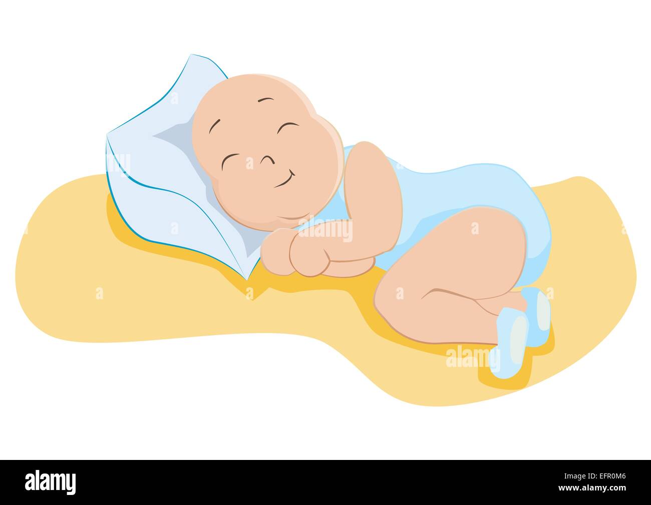 Baby boy in sweet dreams, vector illustration Stock Vector