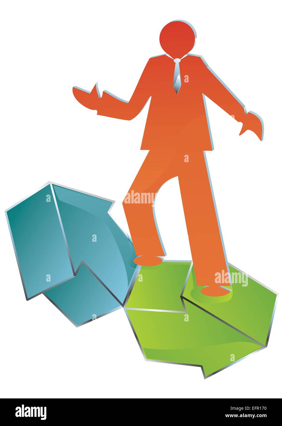 conceptual Business icon of man balancing directions, vector ...