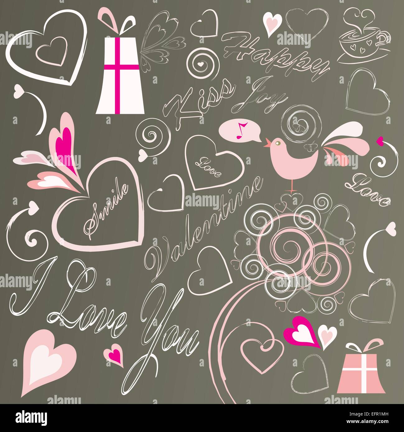 valentine doodles set, vector illustration Stock Vector Image & Art - Alamy
