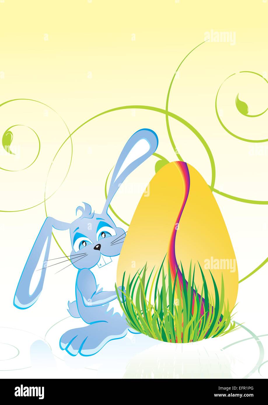 Easter bunny and easter egg, vector illustration Stock Vector Image ...