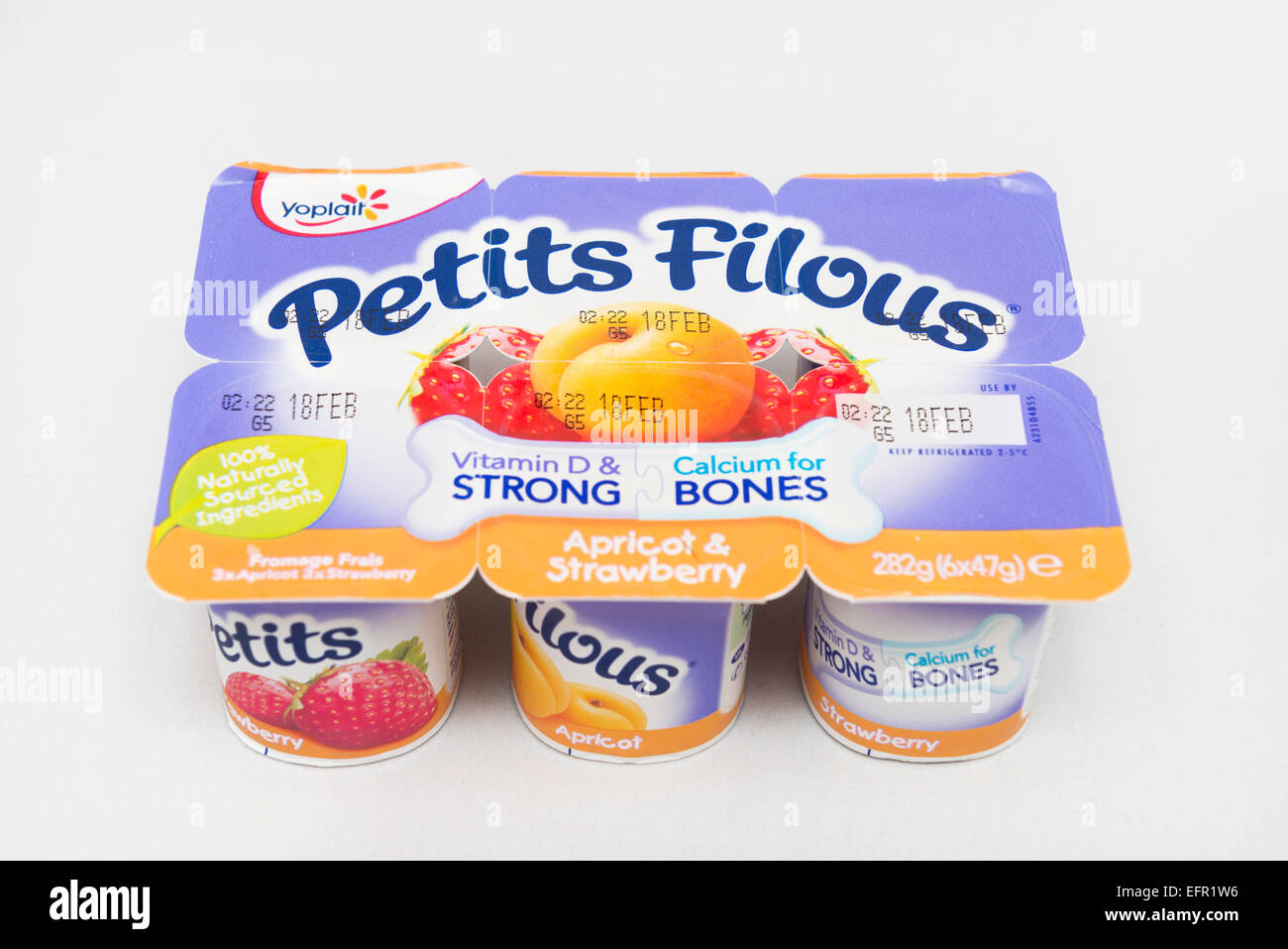 A pack of Petits Filous yogurts Stock Photo