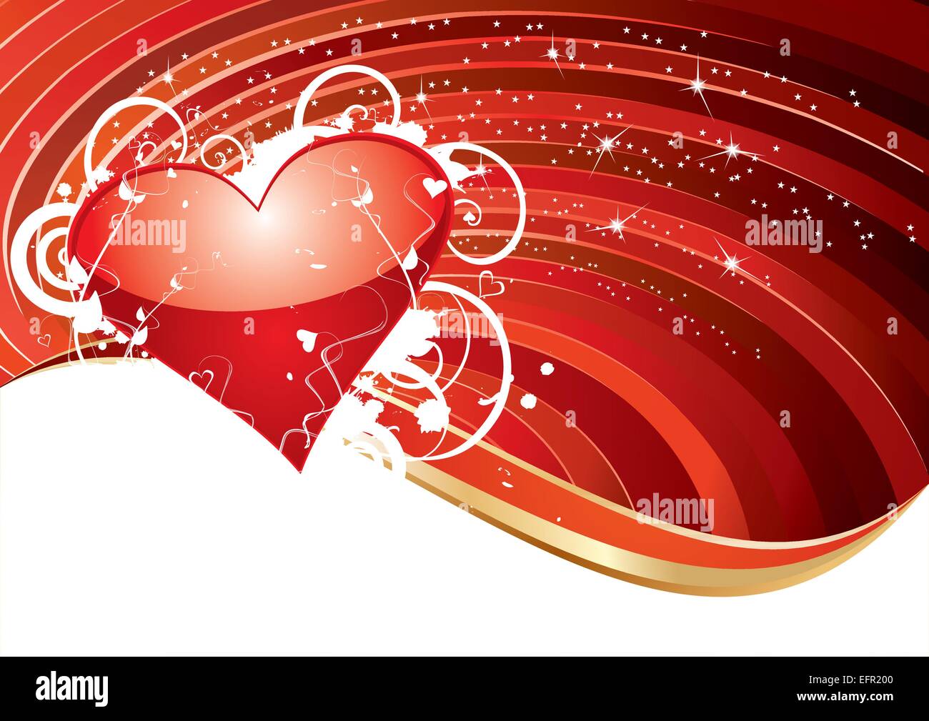 Valentines day card with shiny red heart, vector illustration Stock ...