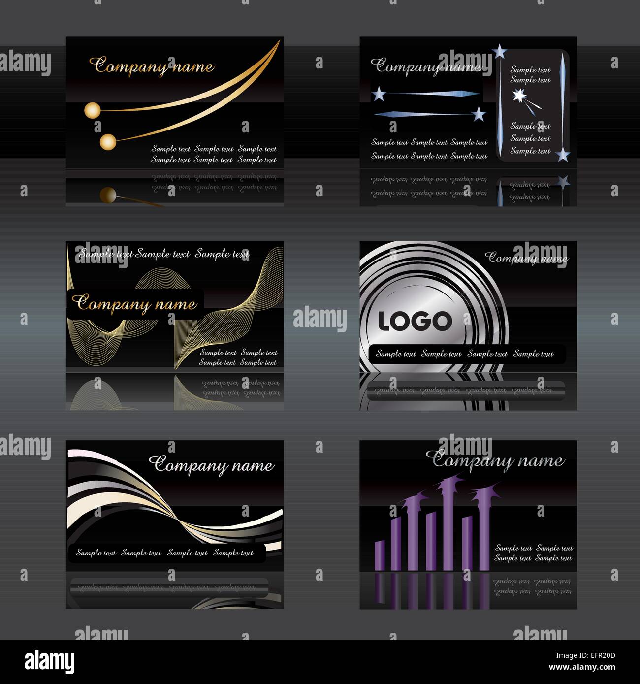 Black Visiting cards vector illustration - easy to change. EPS is print ...