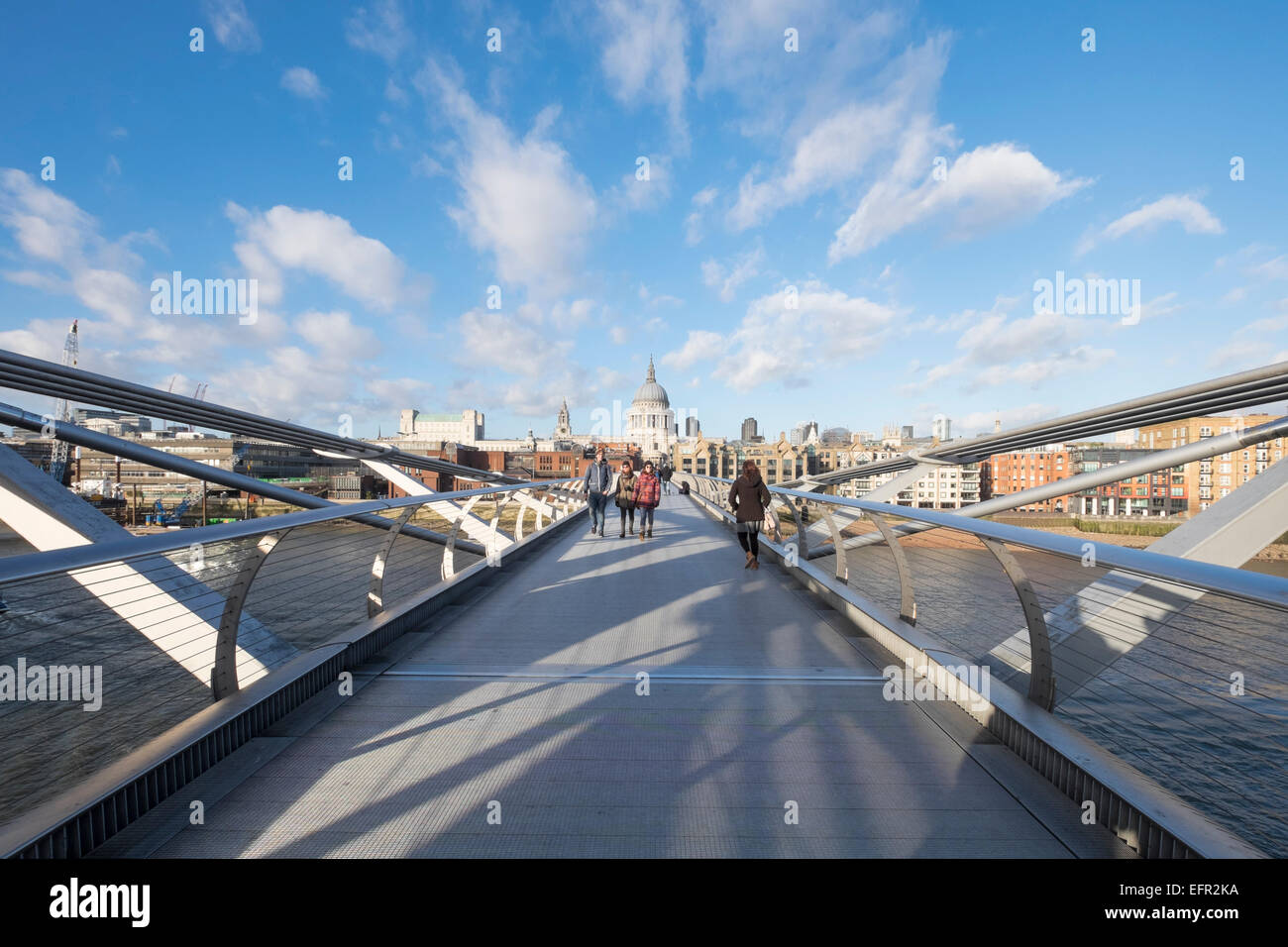 St Pauls Cathedral and the Millennium Bridge, London, England Stock Photo