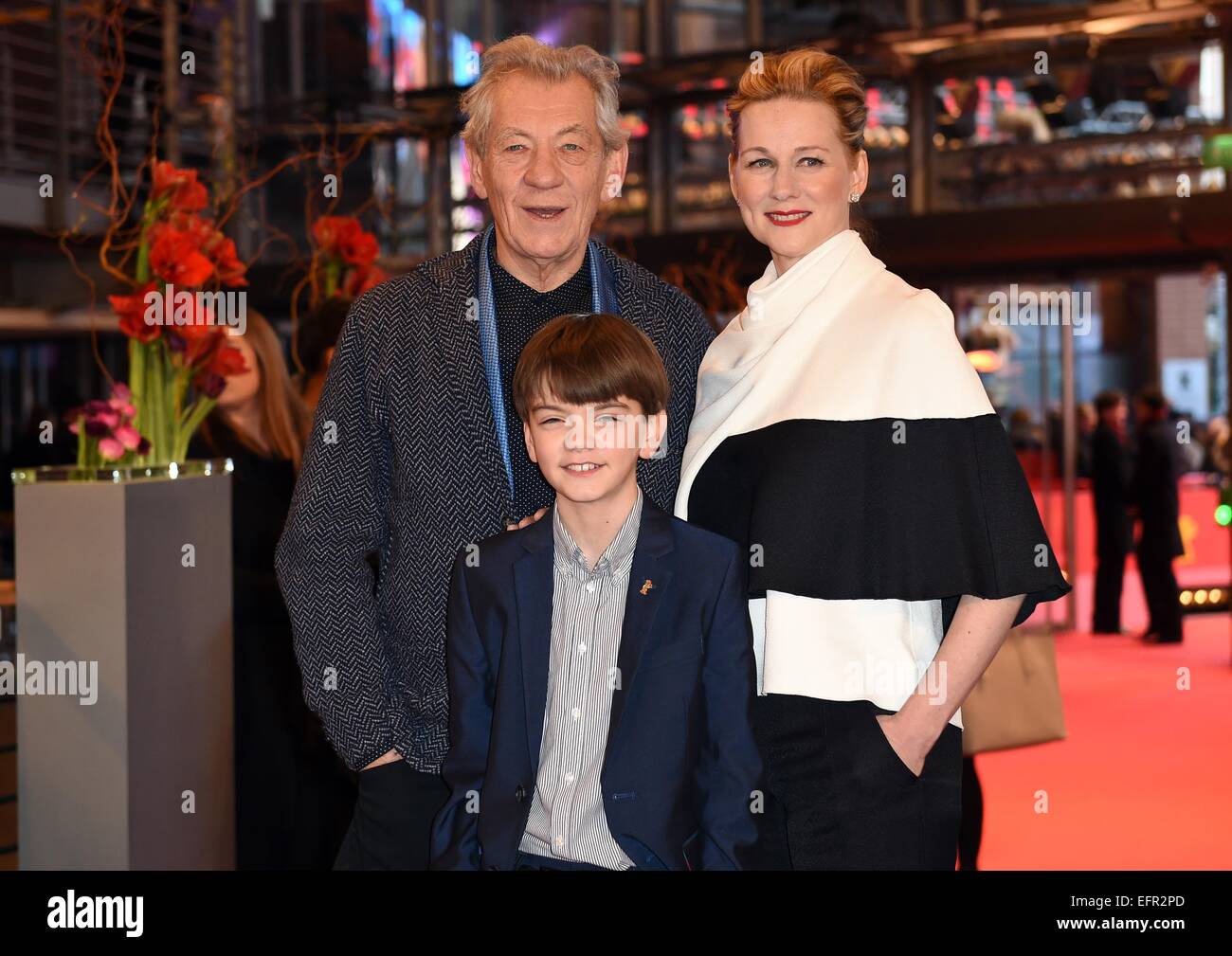 Milo Linney British actor Ian McKellen (l-r), Milo Parker and US actress Laura ...