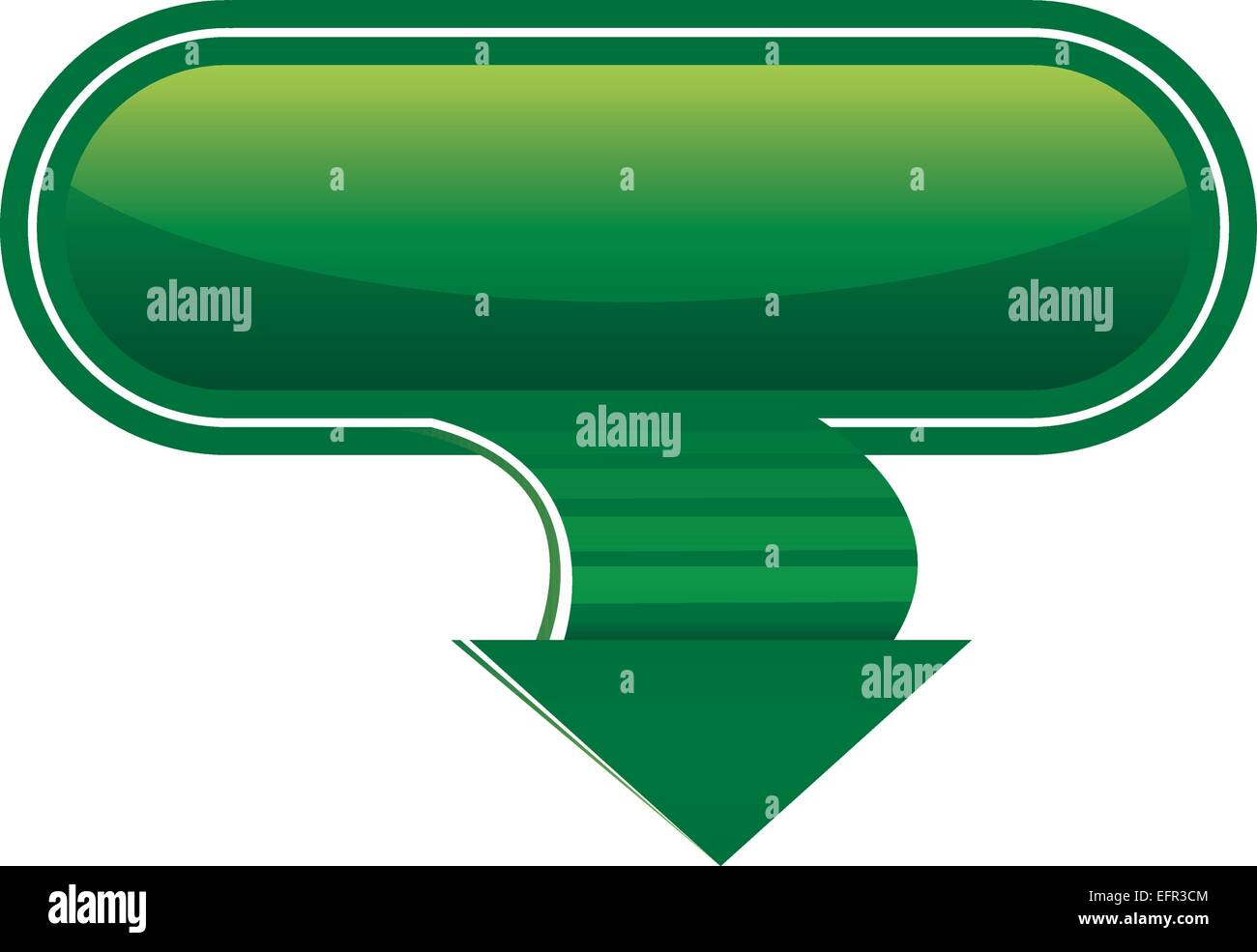 Download green icon with curved arrow, vector illustration Stock Vector ...