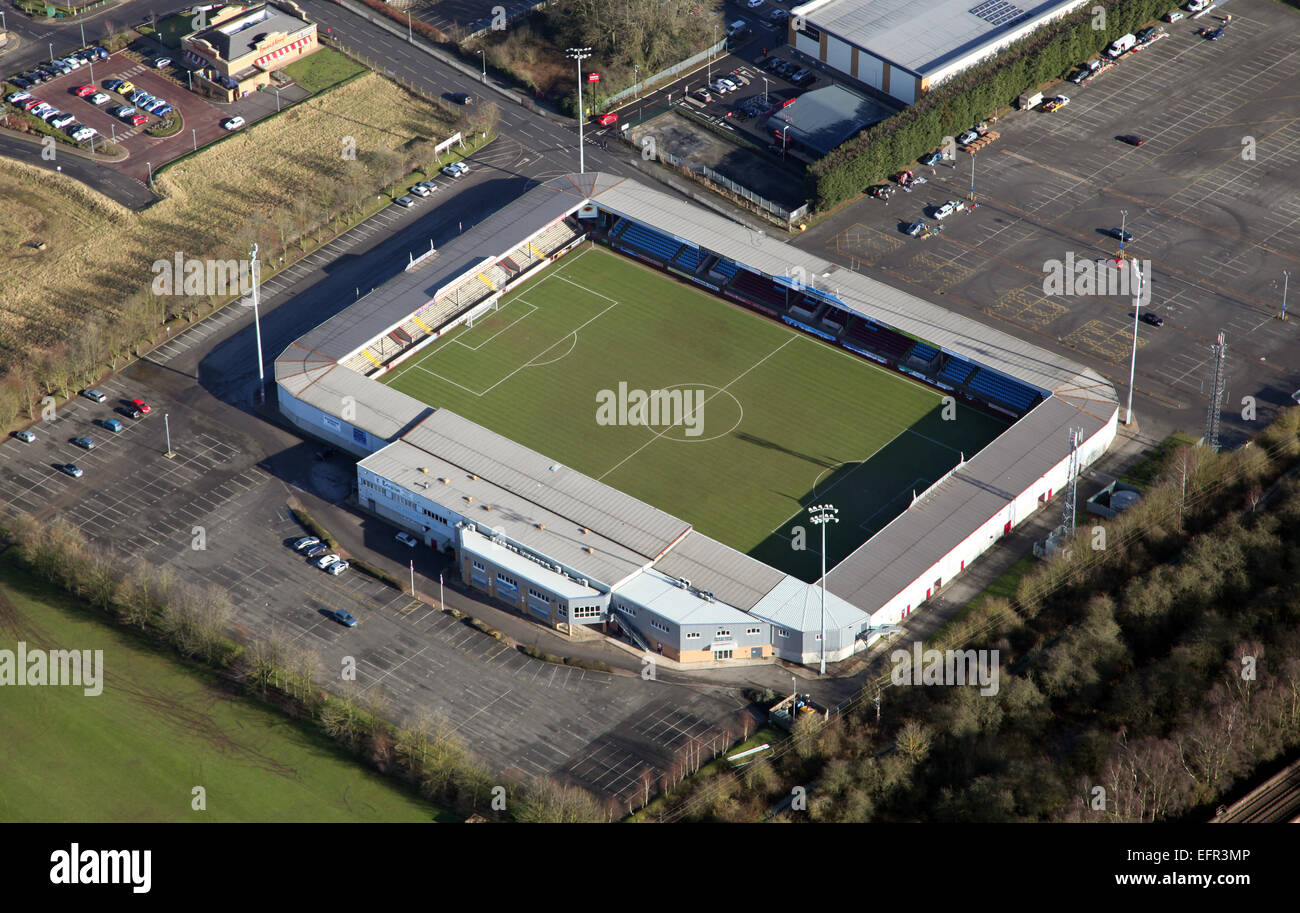 aerial view of Glanford Park football stadium, home of Scunthorpe United FC Stock Photo