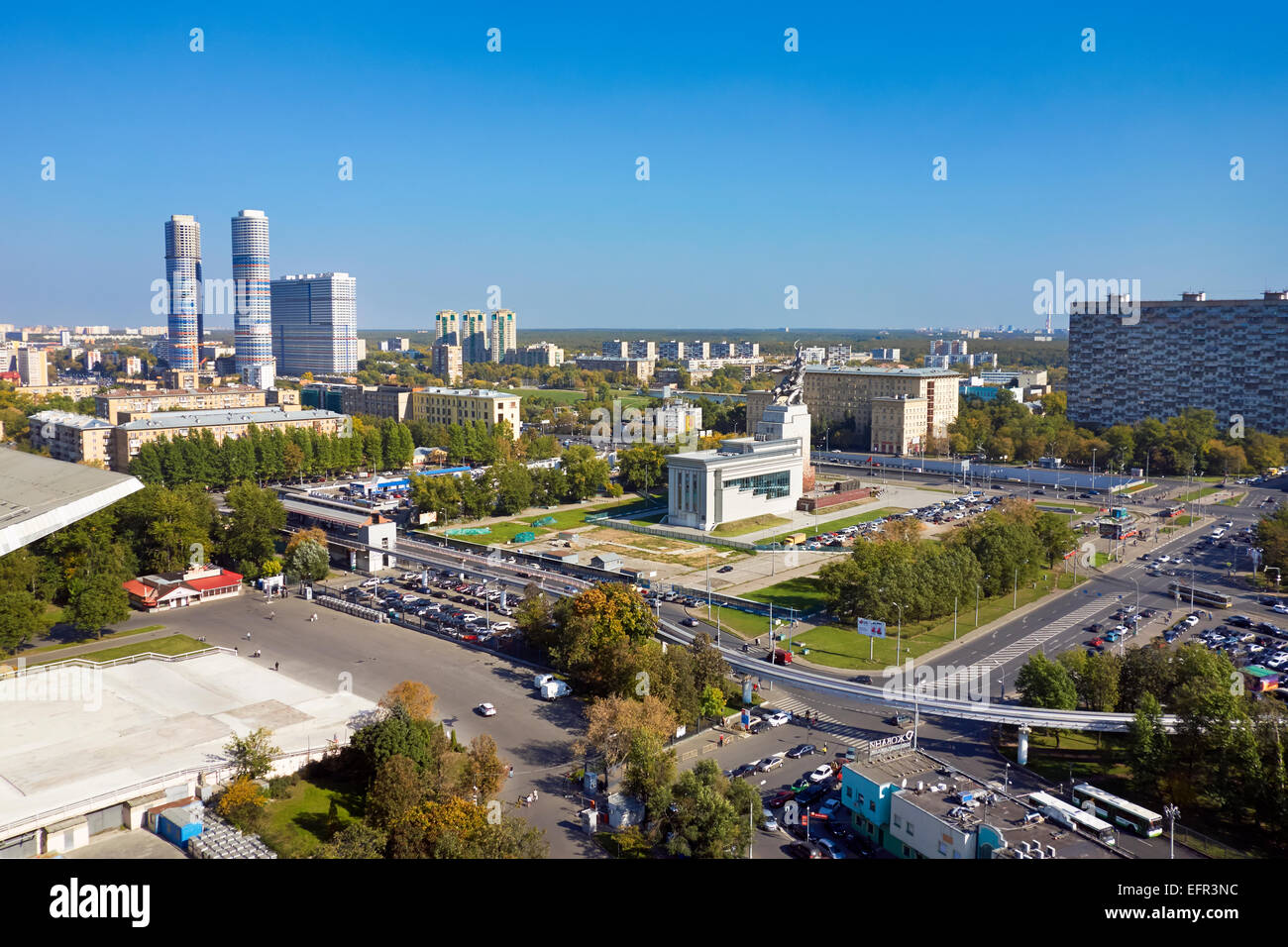 Elevated view of VDNKh district. Moscow, Russia Stock Photo - Alamy