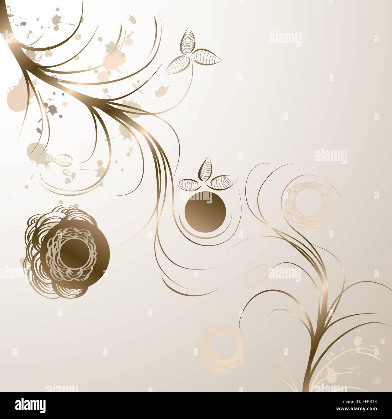 Floral grungy golden background, vector illustration Stock Vector Image ...