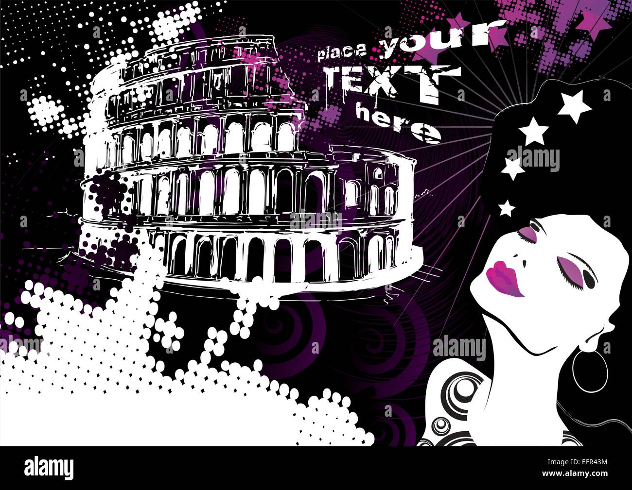 Dreaming trip to Rome, vector illustration Stock Vector