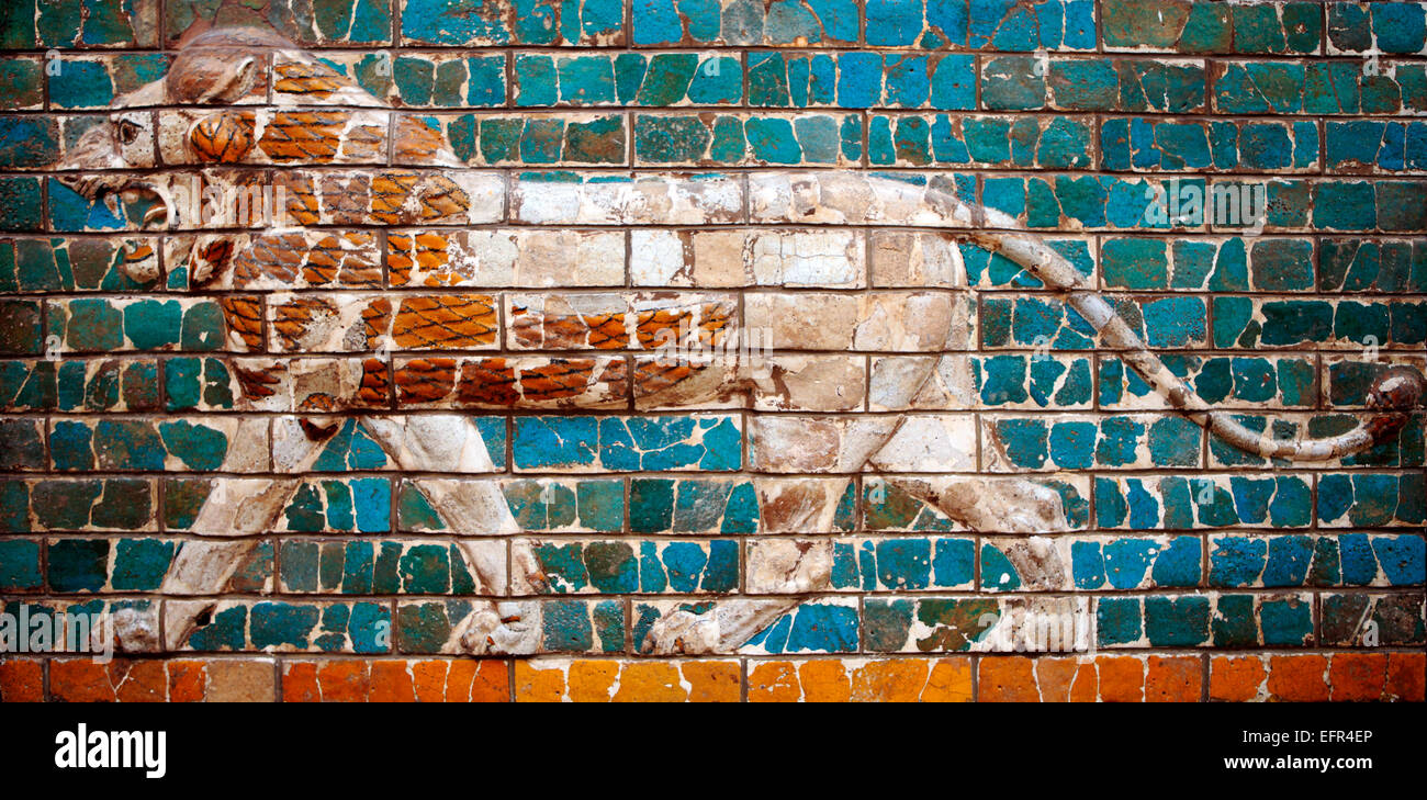 Lion, Model of Ishtar Gate, Istanbul Archaeology Museums, Istanbul, Turkey Stock Photo