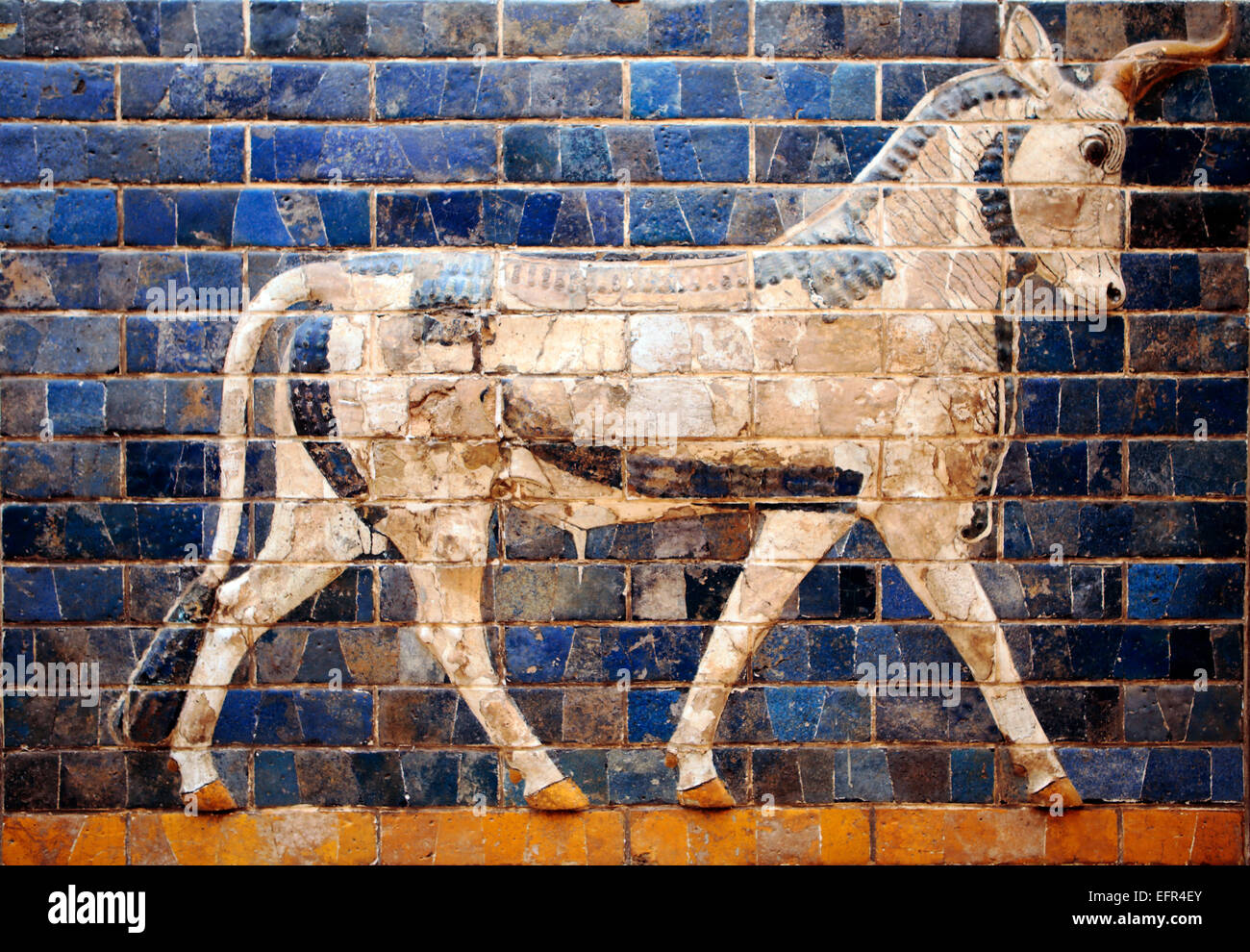 Bull, Model of Ishtar Gate, Istanbul Archaeology Museums, Istanbul, Turkey Stock Photo