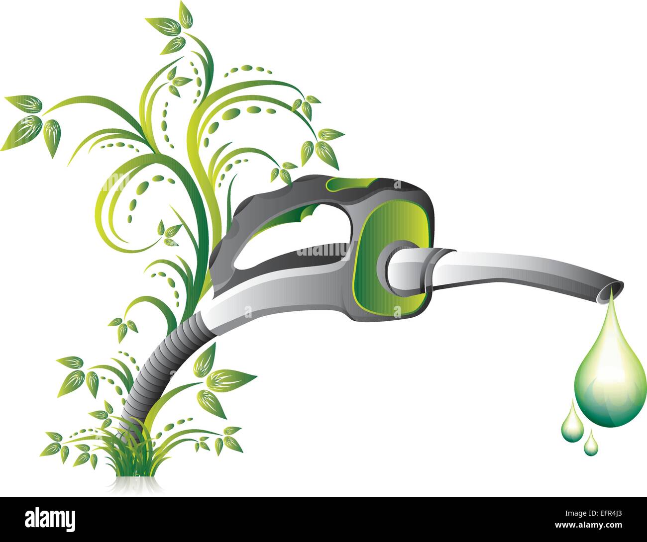 Biofuel green fuel pump nozzle, vector illustration Stock Vector Image ...