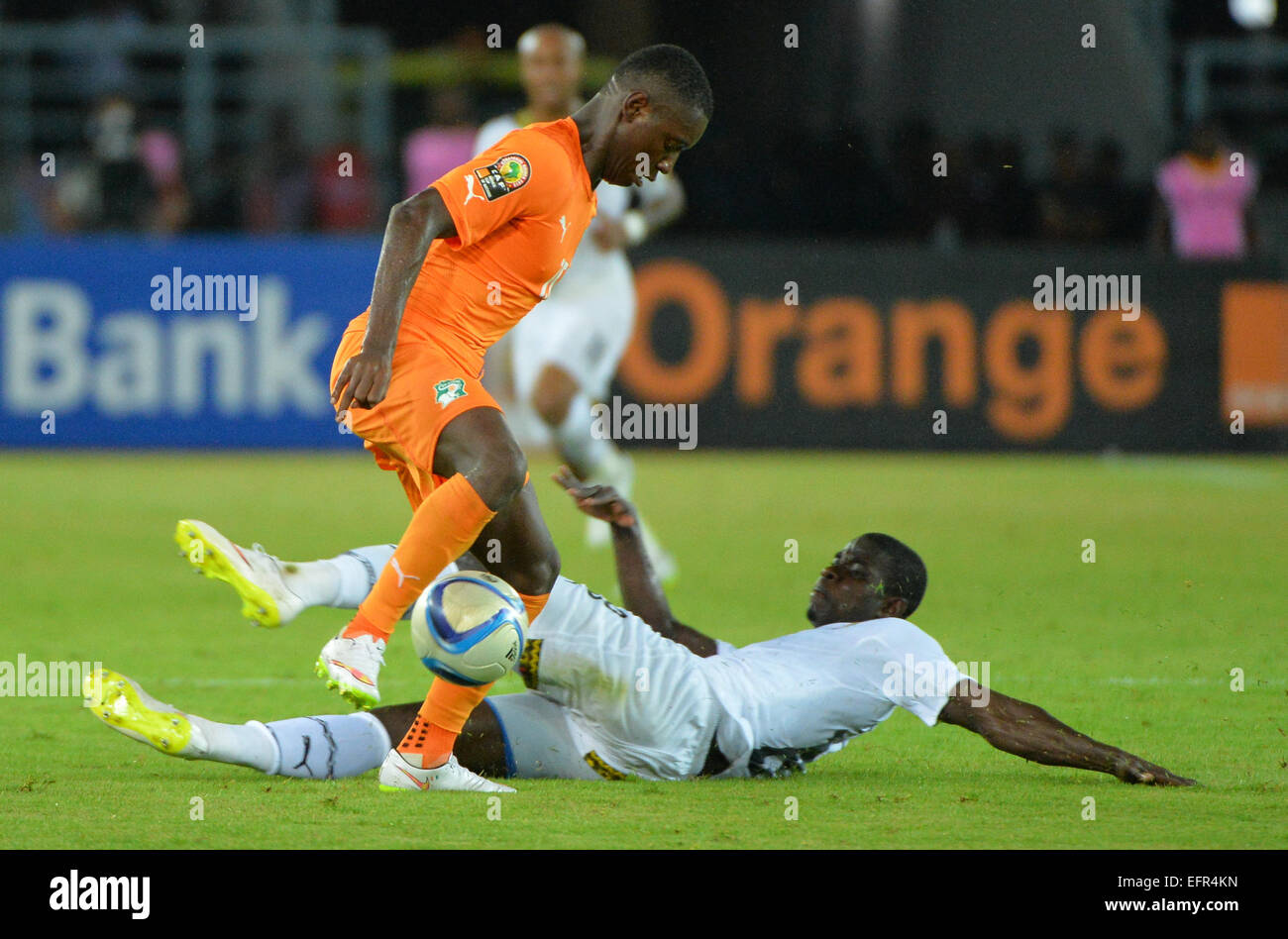 Bata, Equatorial Guinea. 08th Feb, 2015. Africa Cup of Nations Final. Max Alain Gradel (CIV) The Ivory Coast team won the final against Ghana with a dramatic 9-8 penalty shootout victory. Credit:  Action Plus Sports/Alamy Live News Stock Photo