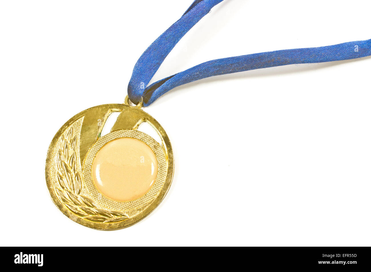 Vintage gold sport medal on white Stock Photo