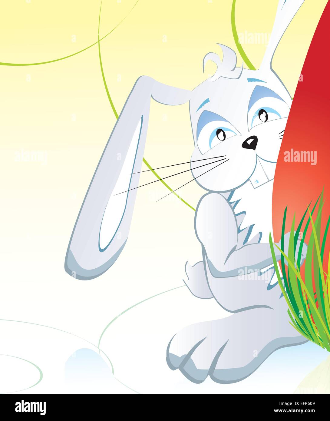 Easter bunny and easter egg, vector illustration Stock Vector Image ...