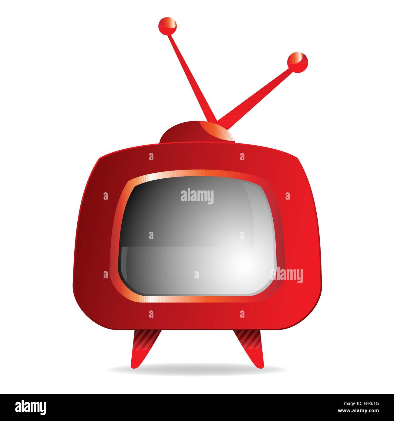 vector illustration of Stylized red retro TV Stock Vector Image & Art ...