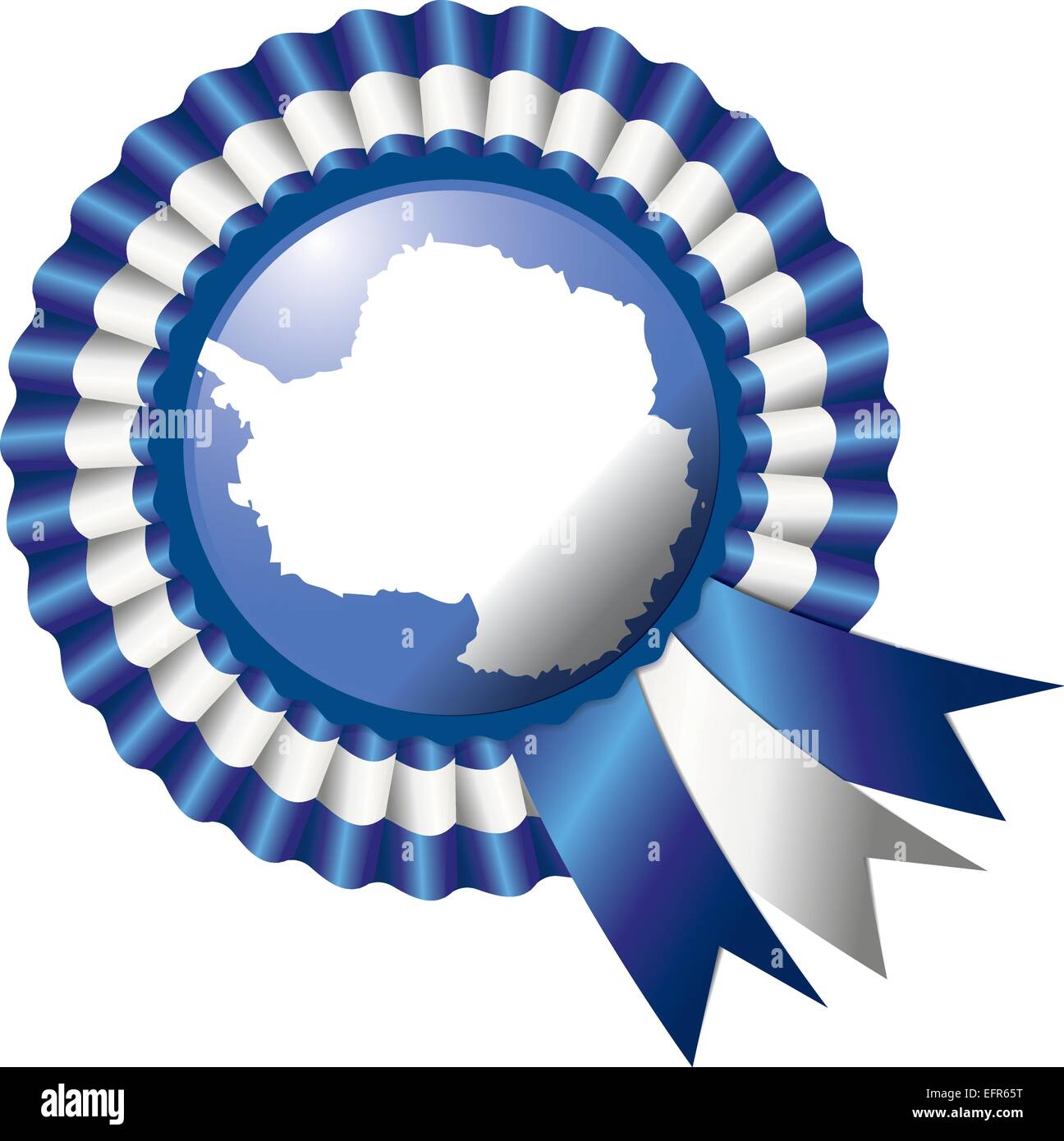 Antarctica detailed silk rosette flag, eps10 vector illustration Stock Vector