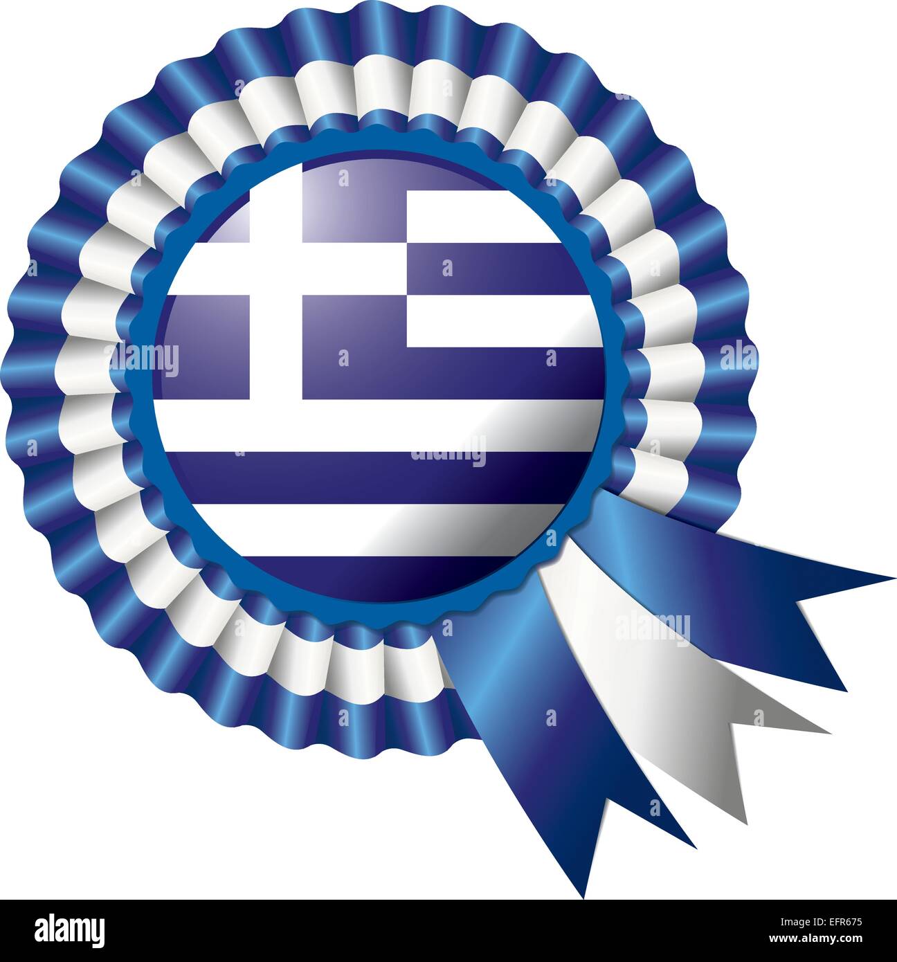 Greece Detailed silk rosette flag eps10 vector illustration Stock Vector