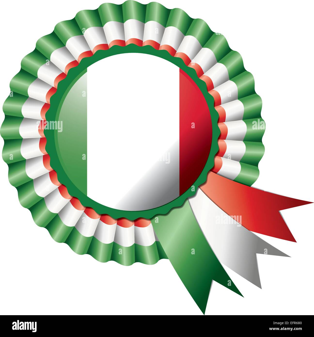 Italy Detailed silk rosette flag eps10 vector illustration Stock Vector