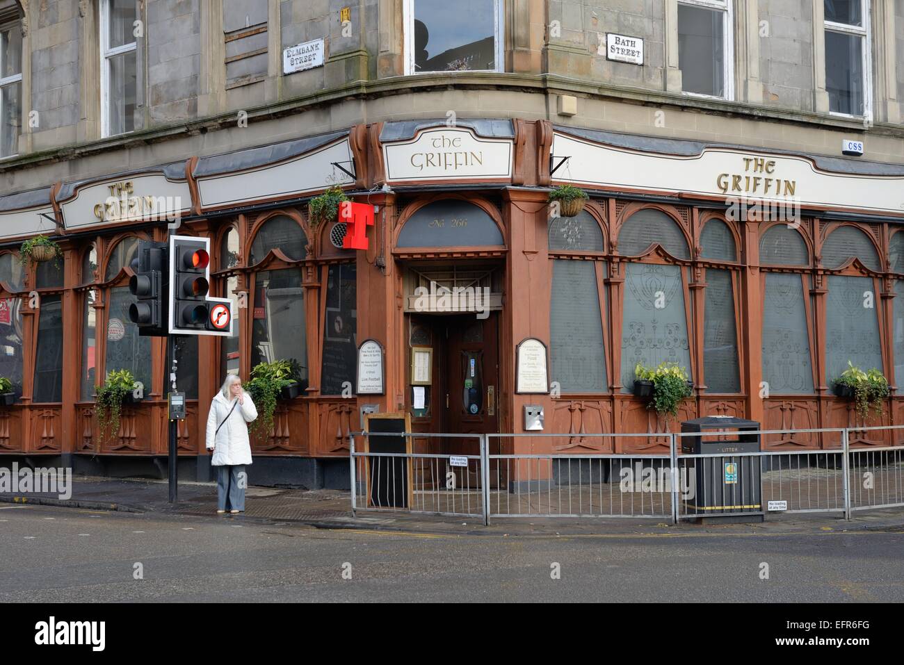 The Griffin pub on the corner of Bath Street and Elmbank Street in